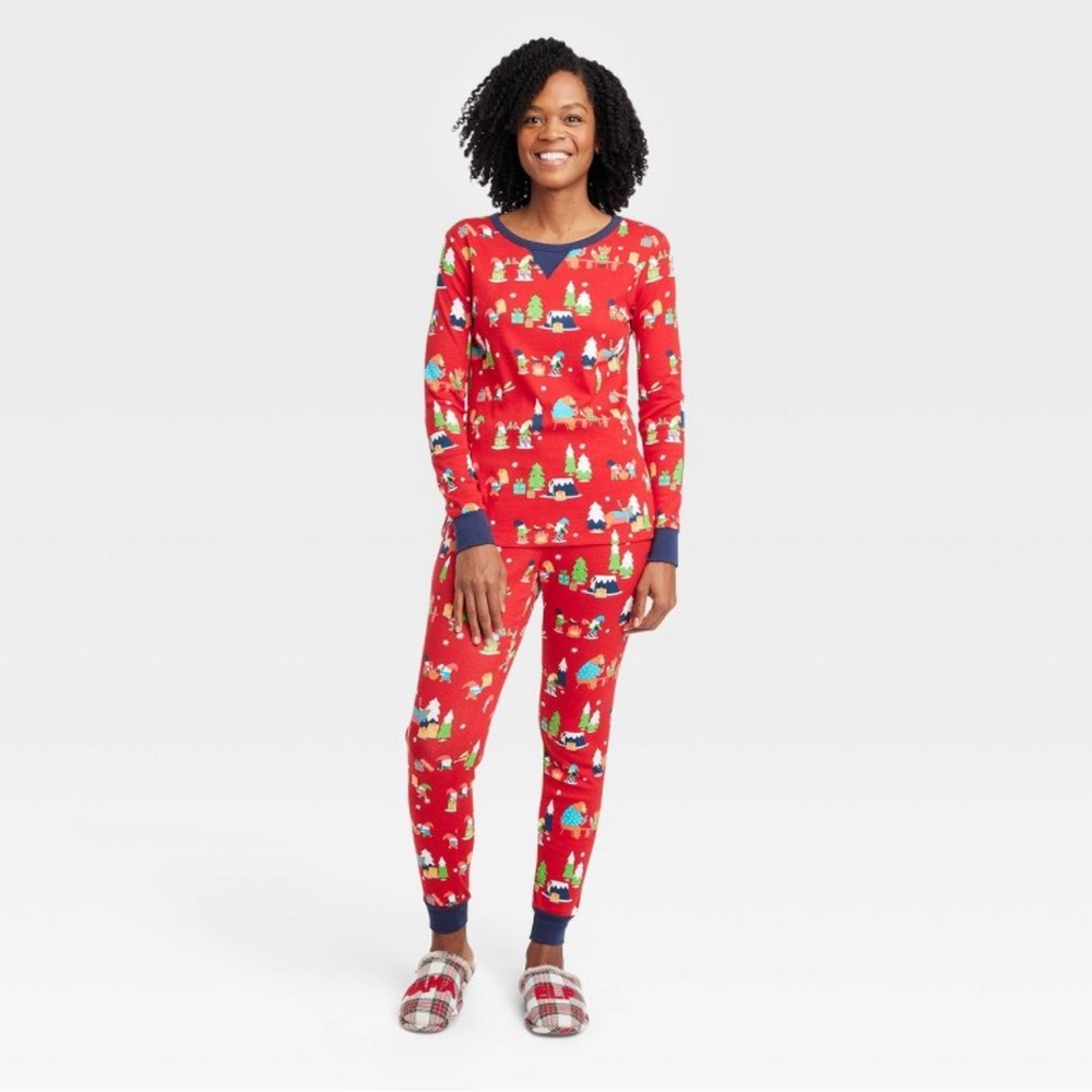 🆕 Wondershop Holiday Gnomes Women’s 2 Piece Pajamas Sleep Set Small